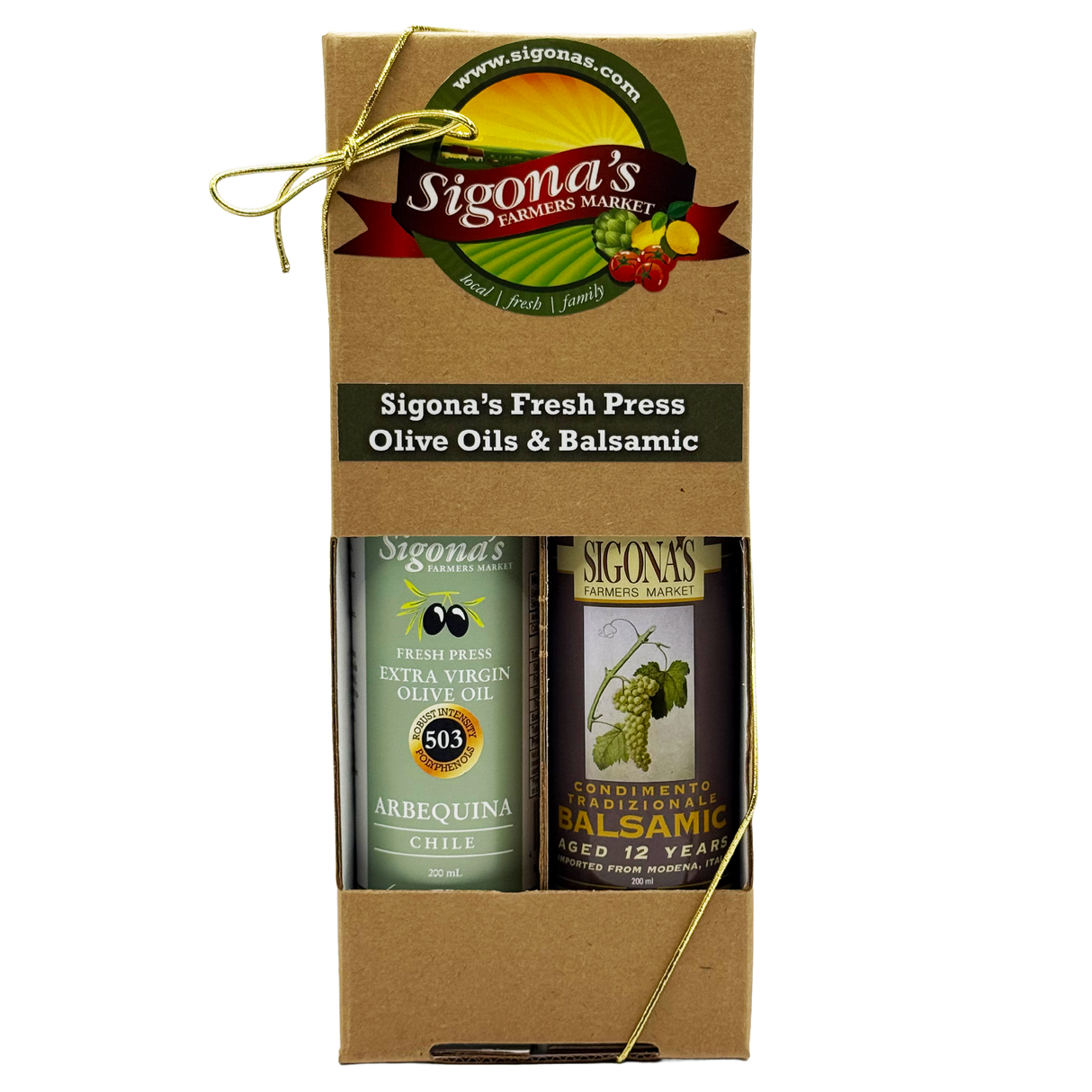 Arbequina & Barrel-Aged Traditional Style Balsamic Gift Box - 200 ML