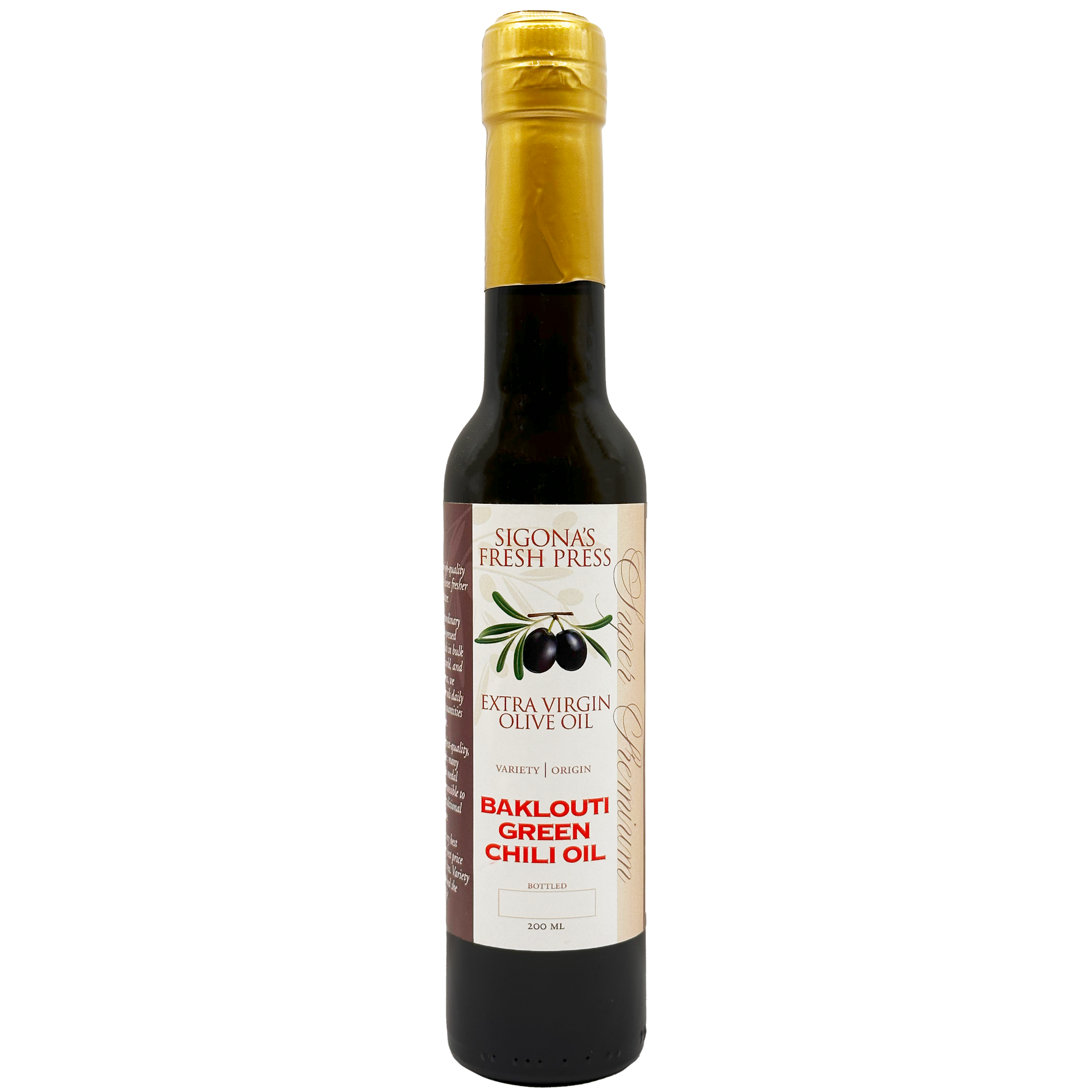 Sigona's Baklouti Green Chili Fused Olive Oil – Sigona's Farmers