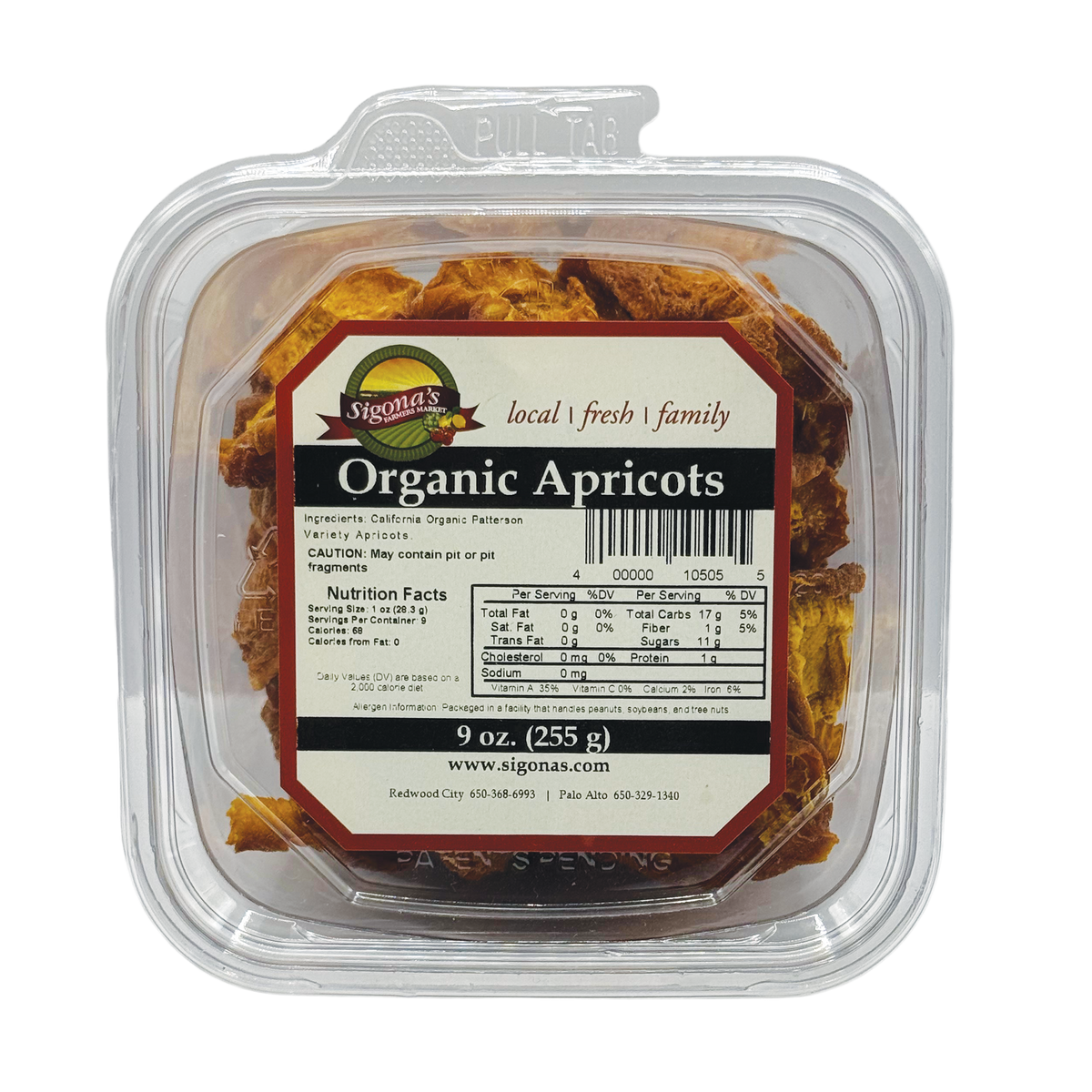 Organic No Sulfur Apricots, 9 oz