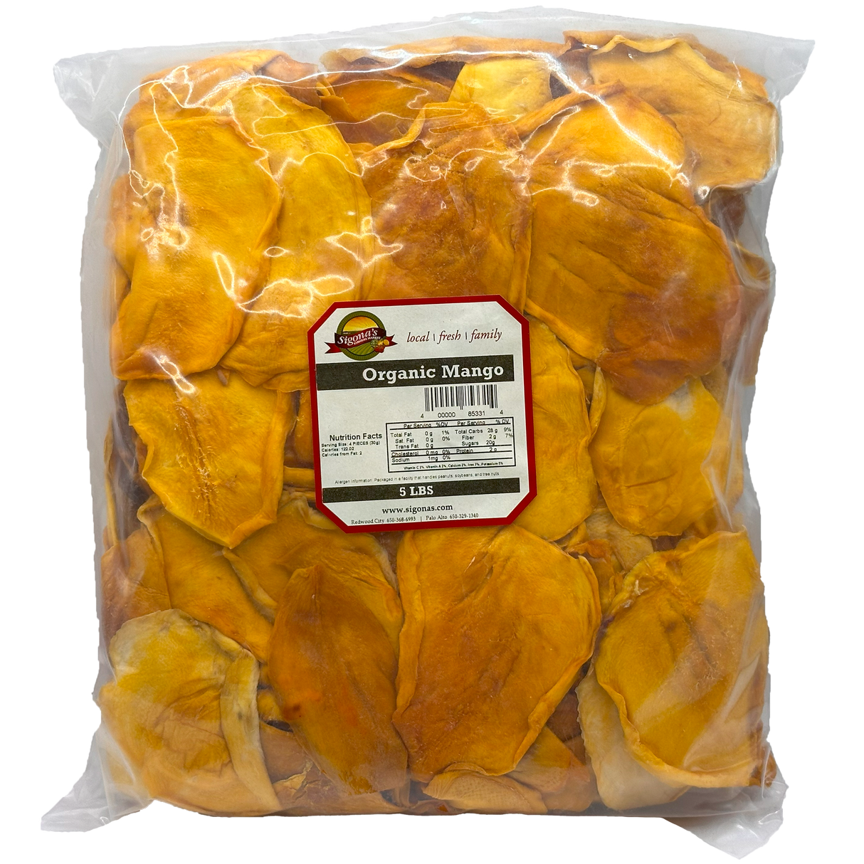 Organic Dried Mango, 5 lb