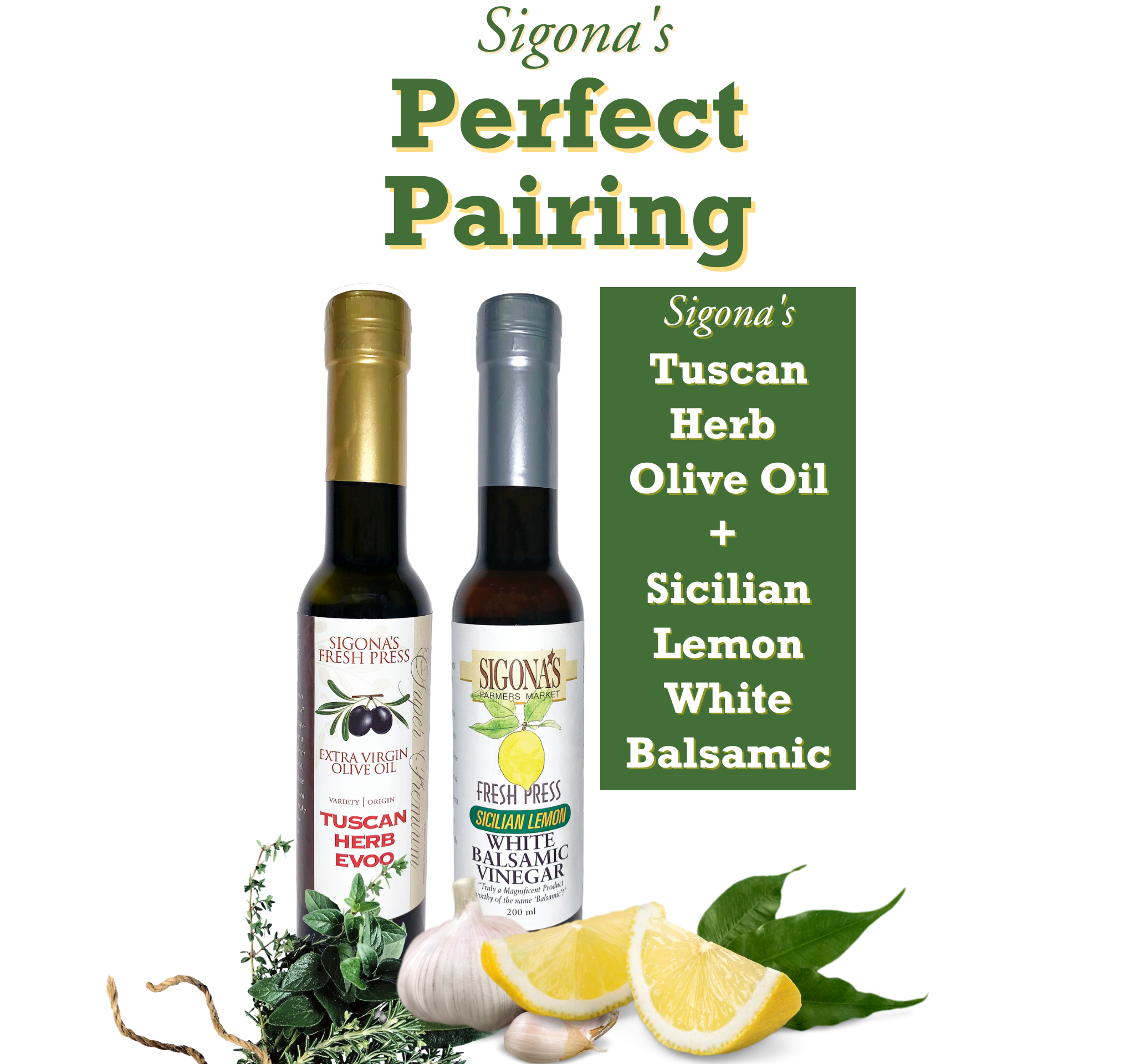 Garlic Olive Oil & Sicilian Lemon Balsamic Pair